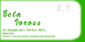 bela voross business card